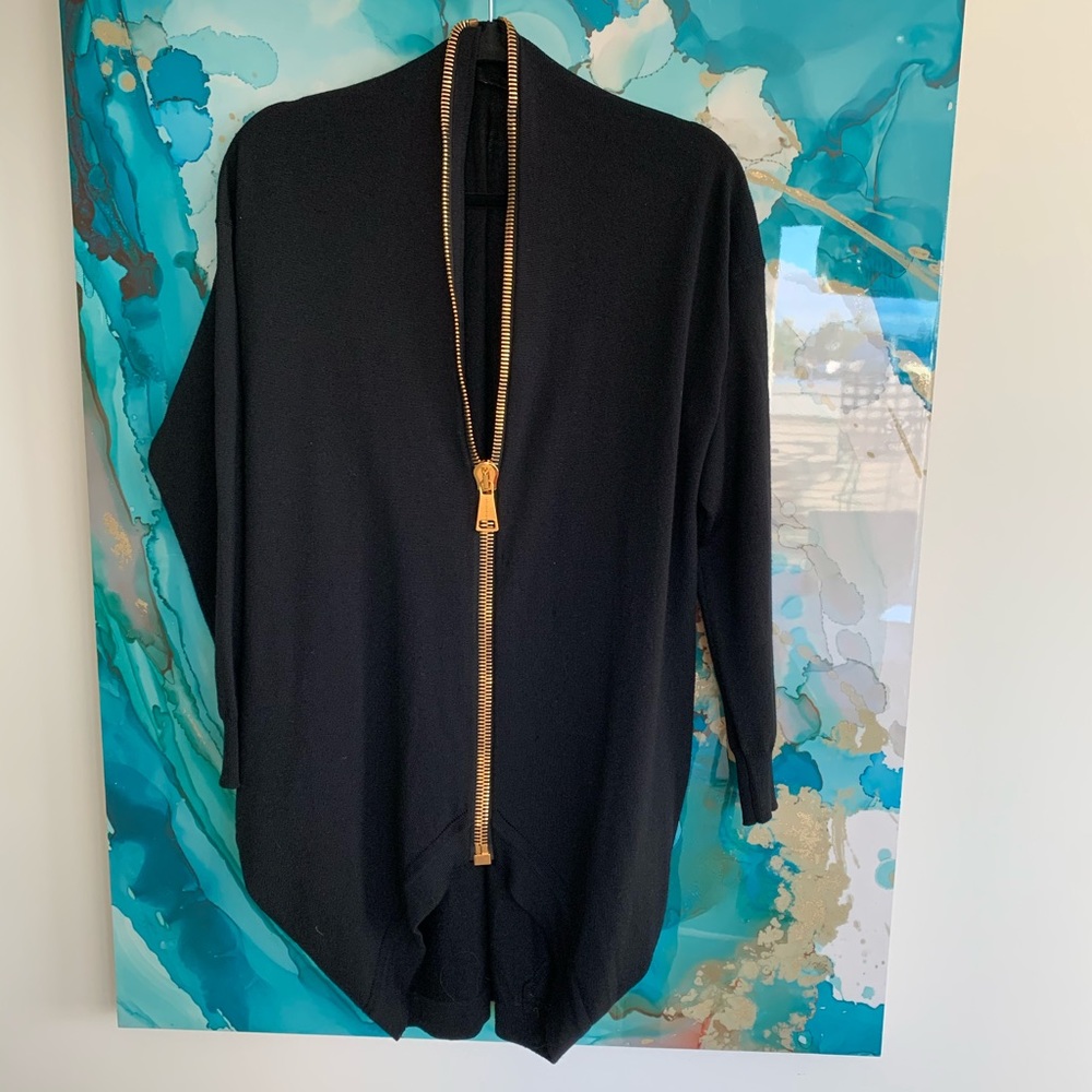 Les Copains Black Zip Sweater